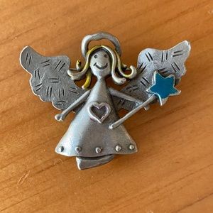 JJ pewter angel pin